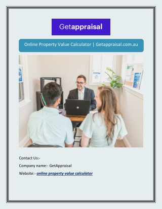 Online Property Value Calculator | Getappraisal.com.au