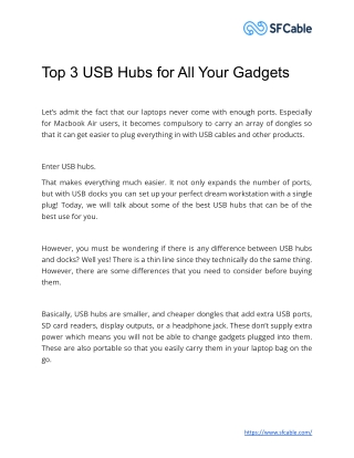 Top 3 USB Hubs for All Your Gadgets