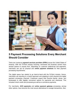Payment Processing Solutions