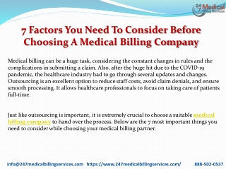 7 factors you need to consider before choosing a medical billing companyPDF