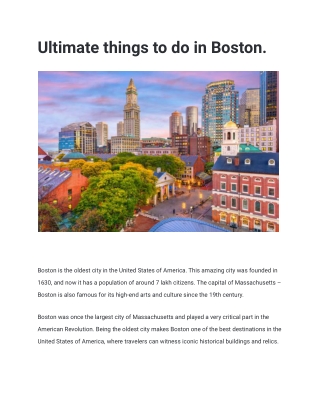 Ultimate things to do in Boston