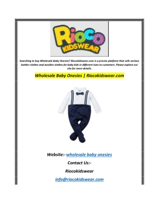 Wholesale Baby Onesies  Riocokidswear.com