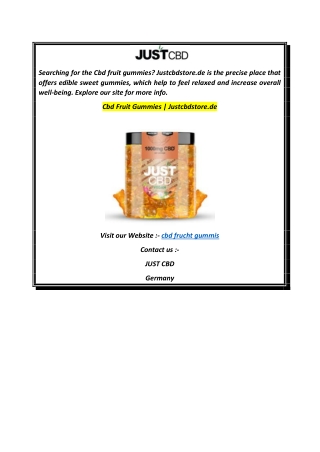 Cbd Fruit Gummies  Justcbdstore.de
