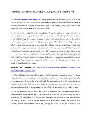 Fuel Cell Powertrain Market Size, Growth, Demand, Opportunities & Forecast To 20