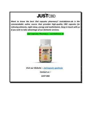 Cbd Capsules Pharmacy  Justcbdstore.de