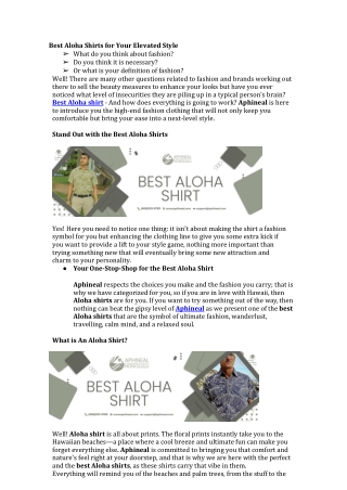 Are You Looking Top Best Aloha Shirt in Hawaii?