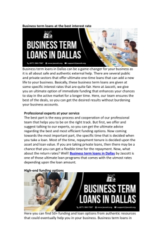 Business term loans at the best interest rate-converted