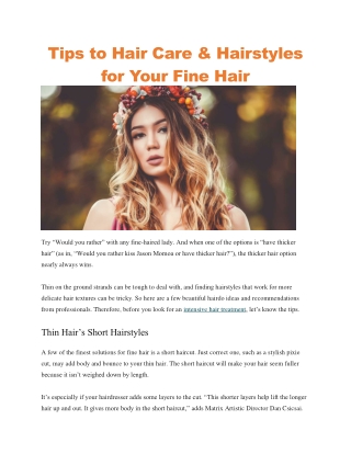 intensive hair treatment