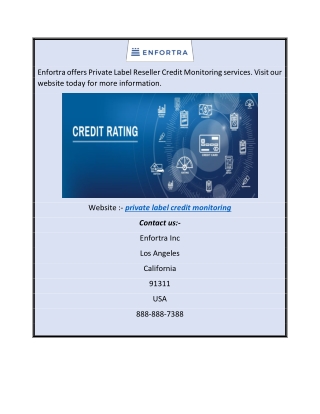 Private Label Credit Monitoring Enfortra.com