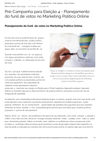 Pré-Campanha para Eleição 4 - Planejamento do funil de votos no Marketing Político Online Marketing Político - Poder Leg