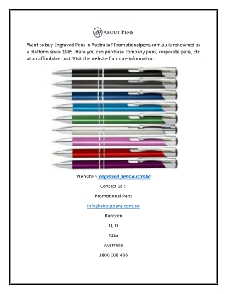 Engraved Pens Australia  Promotionalpens.com.au