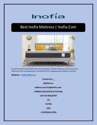 Best Inofia Mattress | Inofia.Com