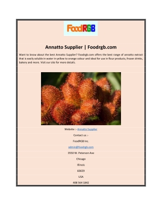 Annatto Supplier | Foodrgb.com