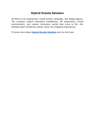 Hybrid Events Solution