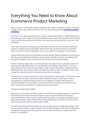Everything You Need to Know About ecommerce product marketing