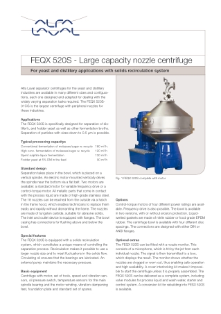 FEQX 520S Large Capacity Nozzle Centrifuge by Alfa Laval