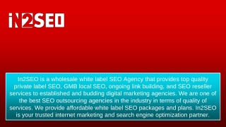 Private White Label SEO Services - In2SEO