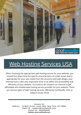Web Hosting Services USA