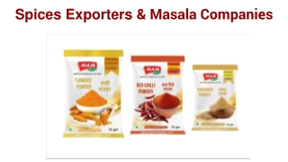 Spices Exporters & Masala Companies