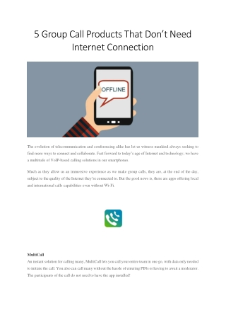 5 Group Call Products That Don’t Need Internet Connection