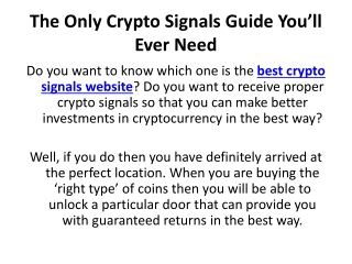 the only crypto signals guide you will ever need