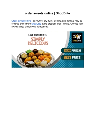 order sweets online _ ShopDlite