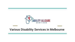 Disability Services in Melbourne