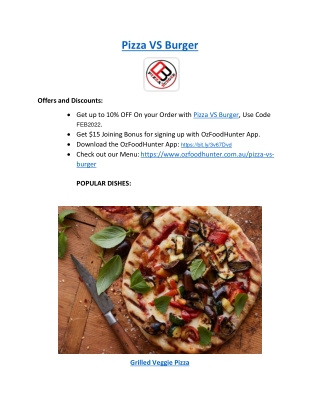 Pizza VS Burger Abbotsford- VIC | 5% off OzFoodHunter
