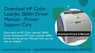 Download HP Color LaserJet 3600n Driver Manuals - Printer Support Care