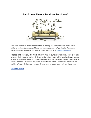 Should You Finance Furniture Purchases?