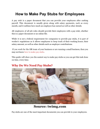 __How to Make Pay Stubs for Employees