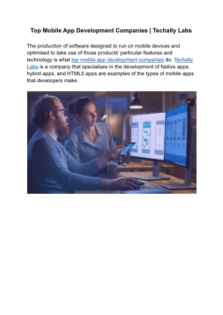 Top Mobile App Development Companies _ Techally Labs