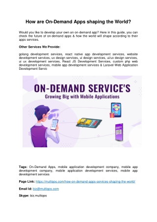 How On-Demand Apps Are Shaping World Around Us In 2022