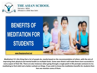 Benefits Of Meditation For Students