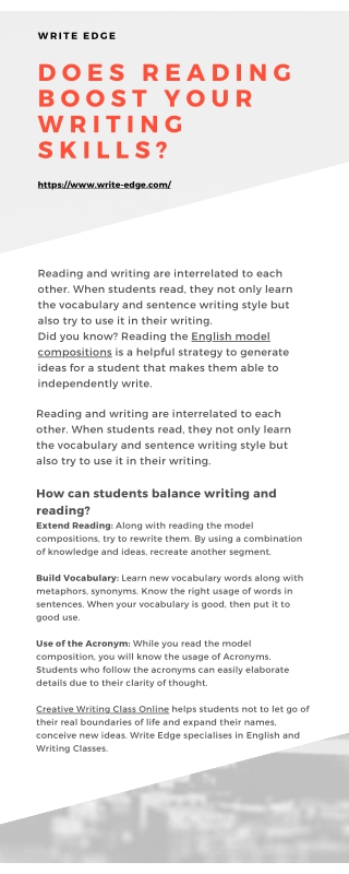 Does Reading Boost Your Writing Skills