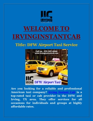 DFW Airport Taxi Service
