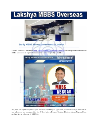 Best Consultant for MBBS Abroad in Indore