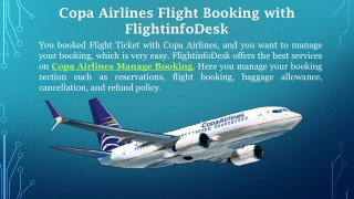 Copa Airlines Flight Booking with FlightinfoDesk
