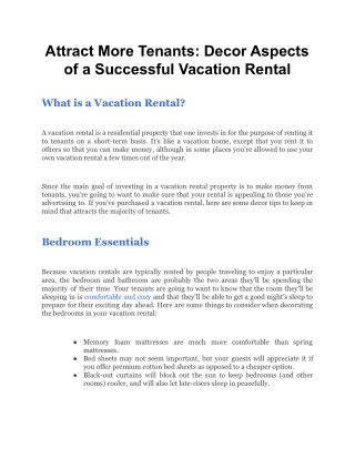 Attract More Tenants_ Decor Aspects of a Successful Vacation Rental