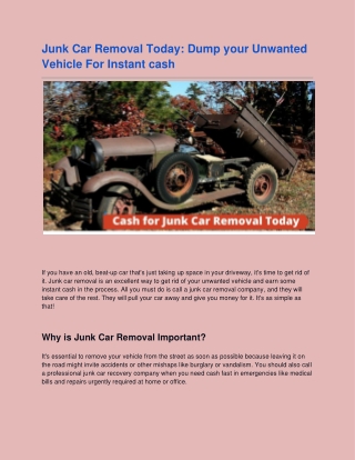 Junk Car Removal Today-