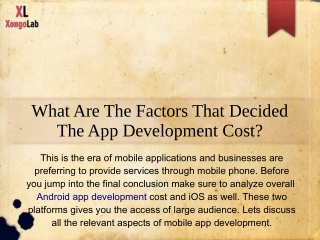 What Are The Factors That Decided The App Development Cost?