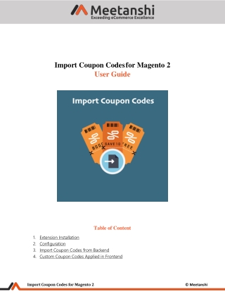 Magento 2 Import Coupon Codes