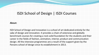 ISDI School of Design | ISDI Courses