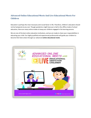 Advanced Online Educational Meets And Live Educational Meets For Children-converted