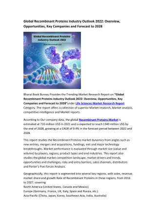 Global Recombinant Proteins Market Research Report 2022-2028
