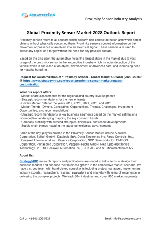 Proximity Sensor Market Forecasts to 2028