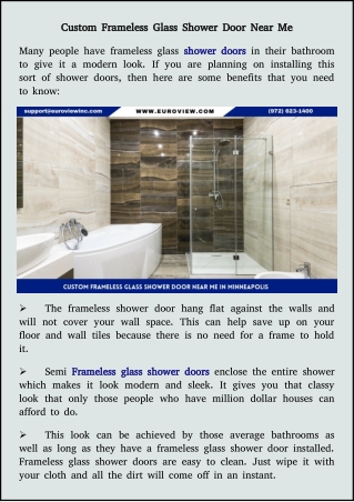 professional frameless glass shower door company