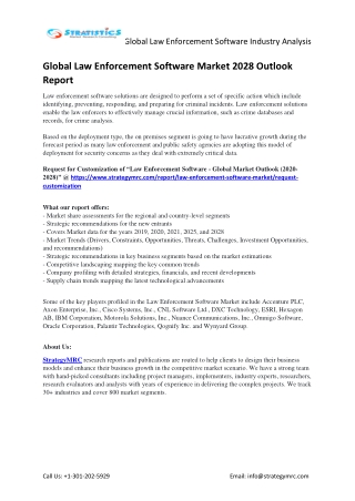 Provincial Demand and manufacturers of Global Law Enforcement Software Industry
