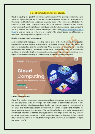 Is Cloud Computing A Popular Course?