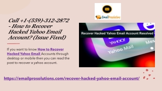 Call  1-(559)-312-2872 - How to Recover Hacked Yahoo Email Account